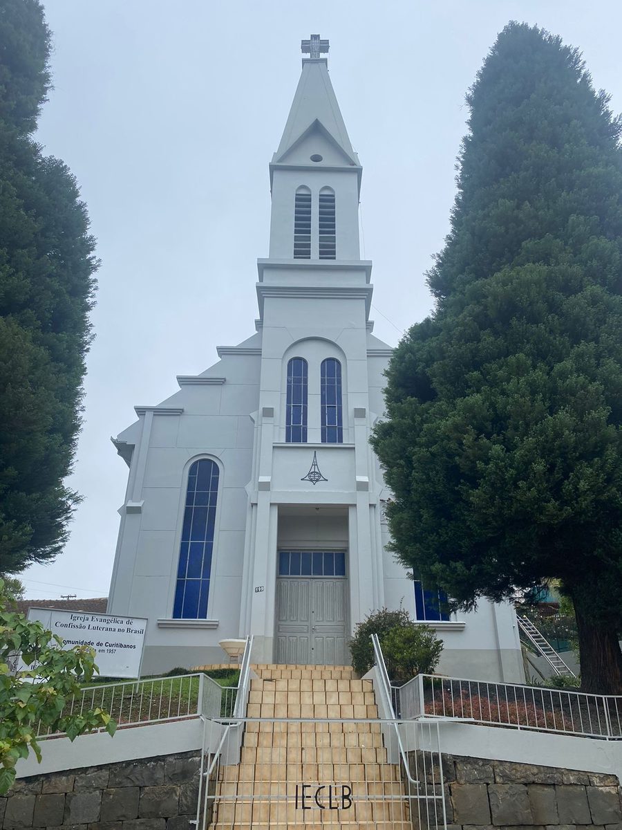 Facciata della chiesa luterana a Curitibanos, Santa Catarina