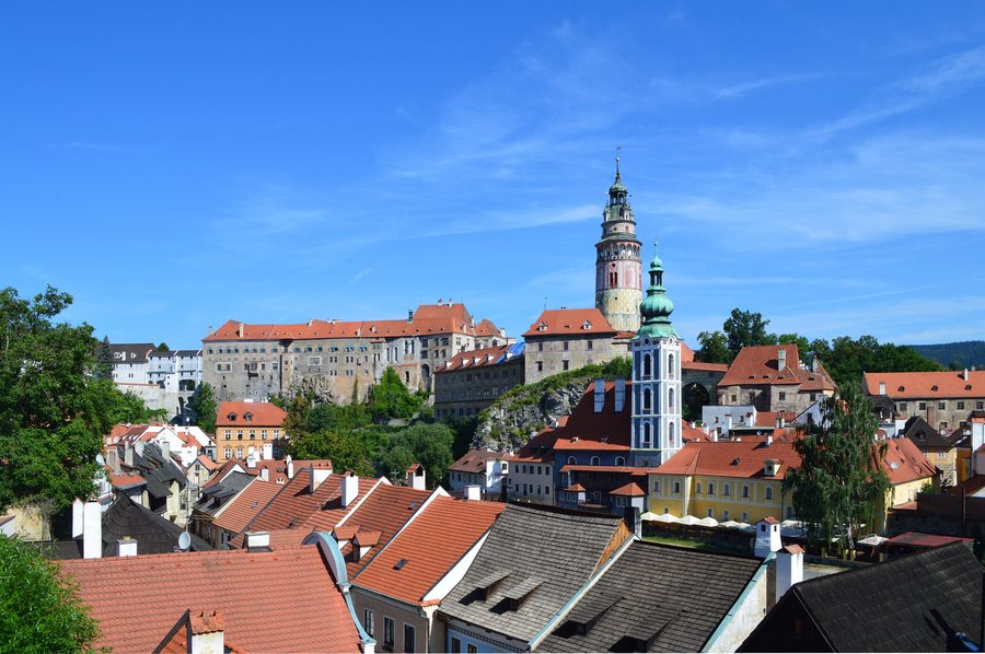 Vista di Český Krumlov sulla Moldava
