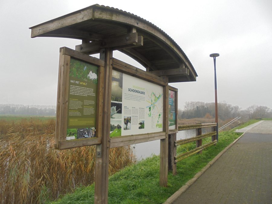 Pannello informativo presso il braccio dell’Oude Leie a Sint-Baafs-Vijve, al confine tra Wielsbeke e Waregem