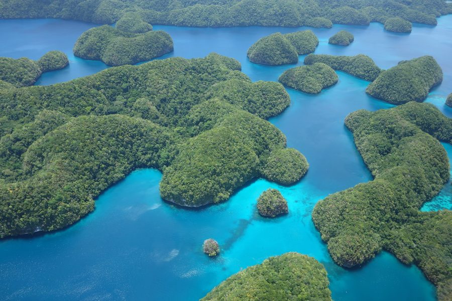 Veduta aerea delle Rock Islands a Palau