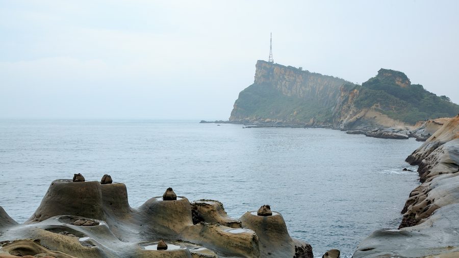 Paesaggio roccioso nel Yehliu Geopark a Taiwan