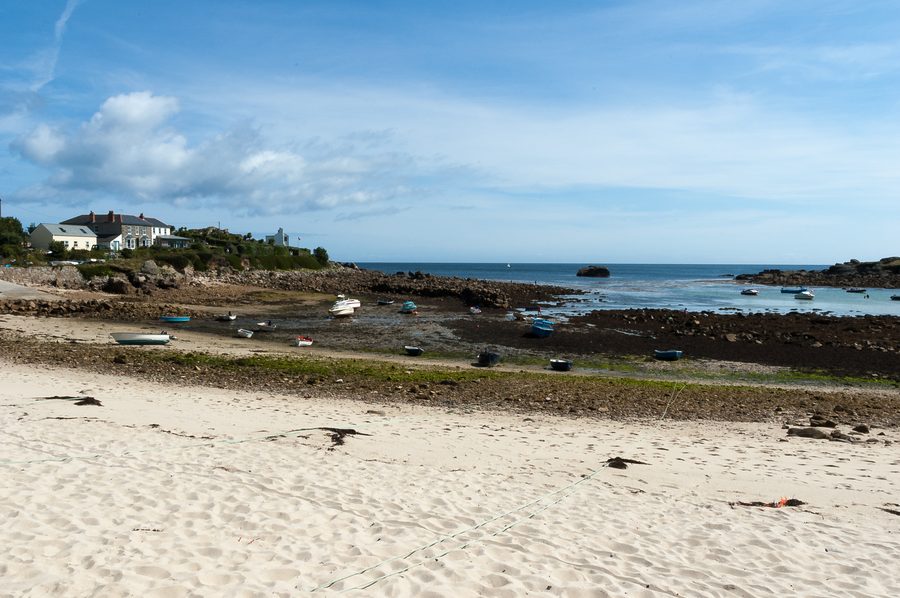 Spiaggia e baia di Old Town a St Mary's, Isles of Scilly