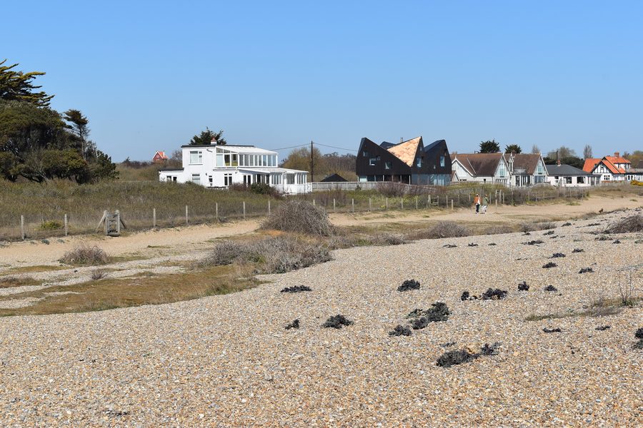 Haven End e case sulla spiaggia di Thorpeness