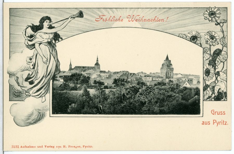 Veduta storica di Pyritz del 1903