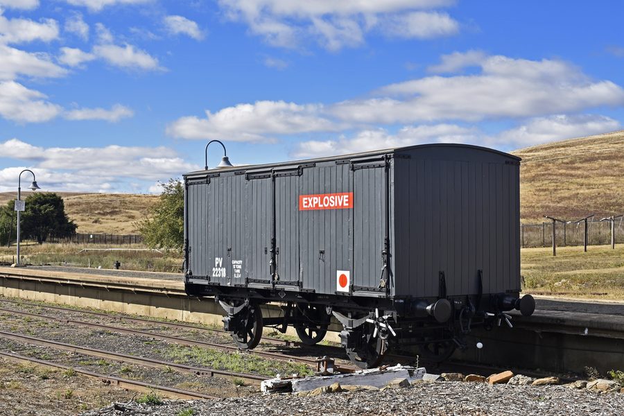 Vecchi vagoni ferroviari alla stazione di Cooma nel New South Wales