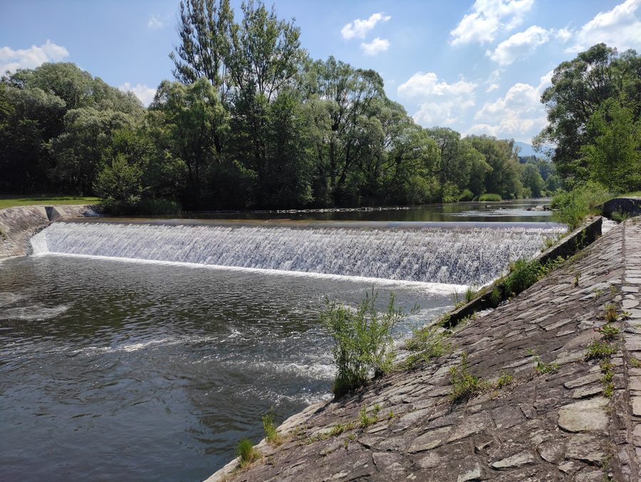 Sbarramento sul fiume Ostravice a Pržno nell’Okres Frýdek-Místek