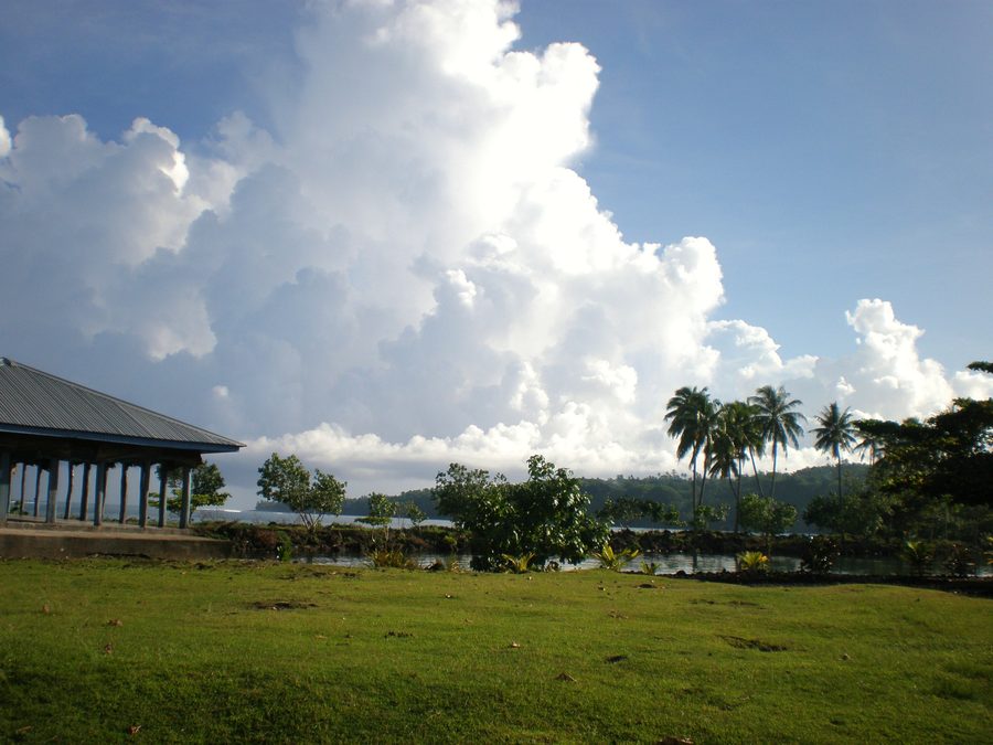 Villaggio e paesaggio a Savai'i a Samoa