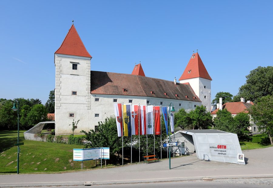 Schloss Orth a Orth an der Donau, che funge da centro visitatori del Parco Nazionale Donau-Auen