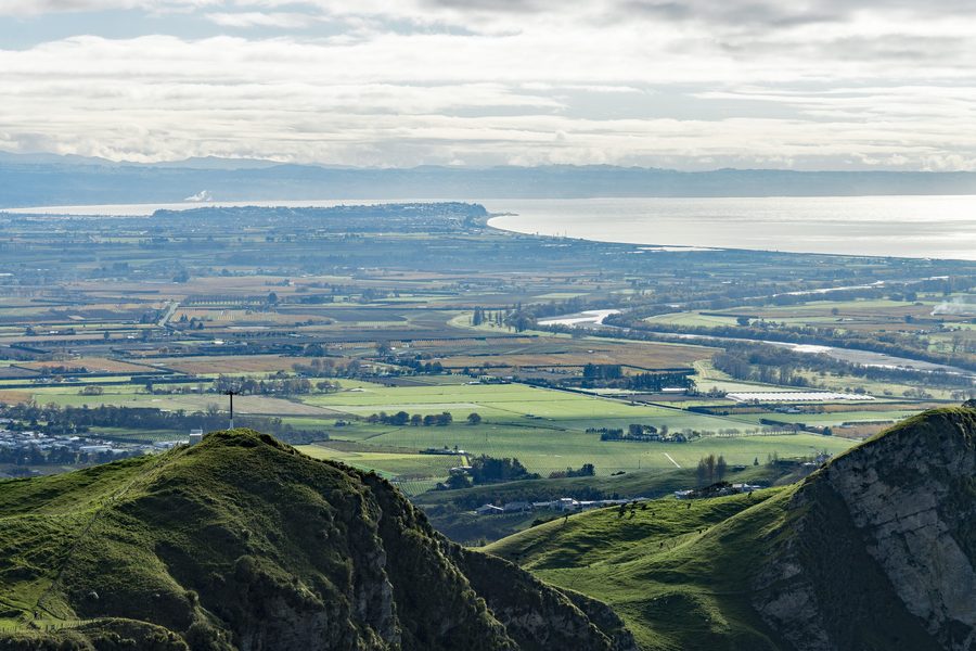 Vista da Te Mata Peak vicino a Havelock North su Hawke's Bay