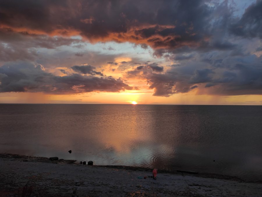 Tramonto sulla spiaggia di Byxelkrok, Öland, Svezia