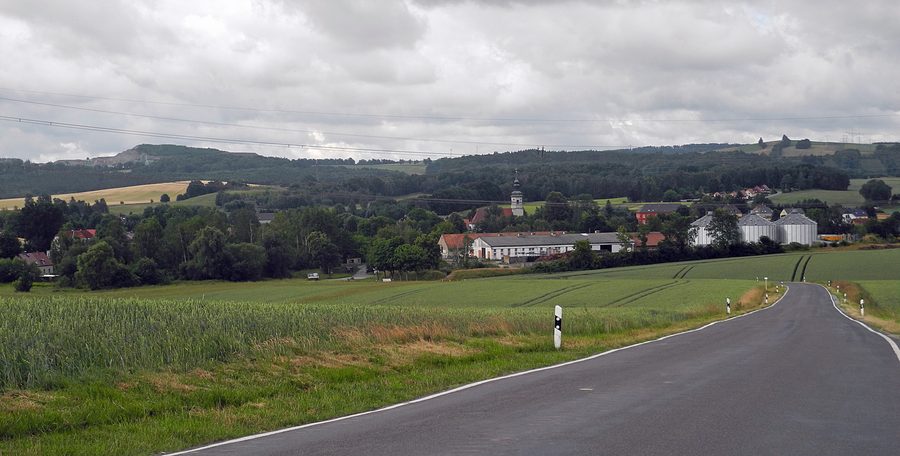 Vista dalla Schmöllner Straße verso Putzkau e la cava di Oberottendorf
