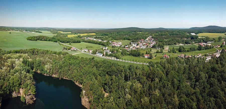 Veduta aerea di Häslich a Haselbachtal, Sassonia
