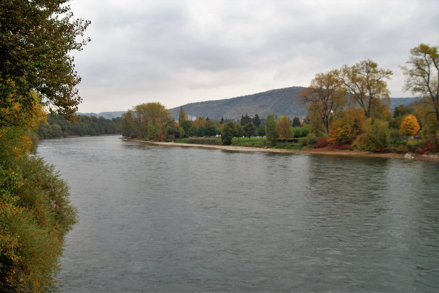 Vista sul Reno dal ponte ferroviario Zurzach-Rheinheim