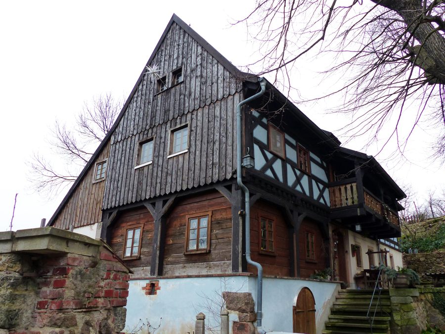 Casa a graticcio tutelata come monumento in Kirchberg 2 a Röhrsdorf, Klipphausen