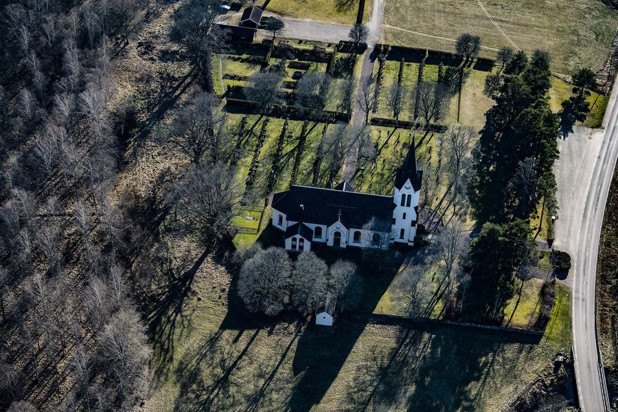 Vista esterna della chiesa di Fågelfors in Småland