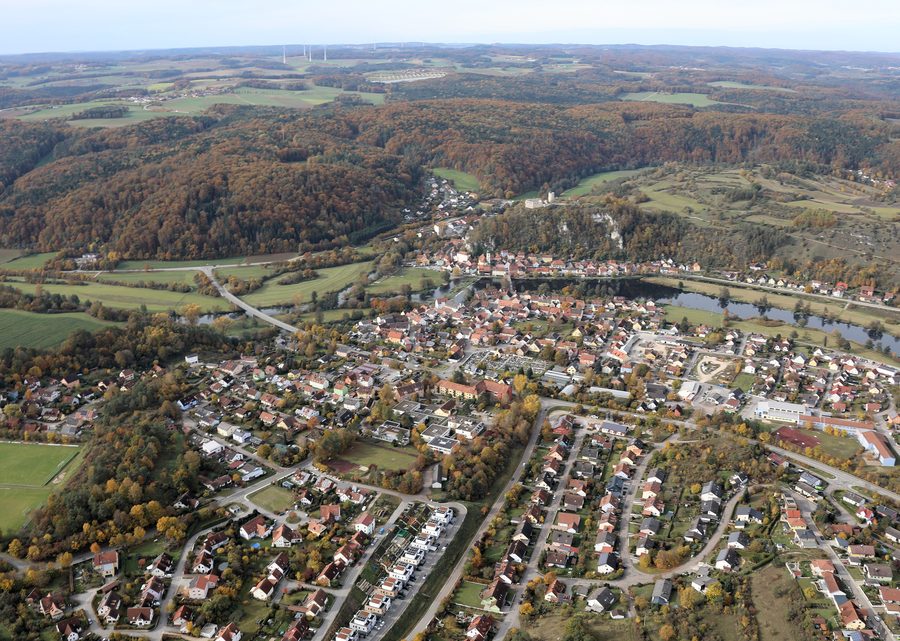 Veduta di Kallmünz nel distretto di Regensburg, Baviera