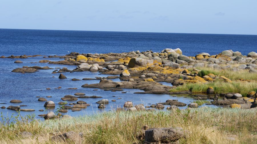 Costa di Bornholm presso Svaneke con rocce e mare