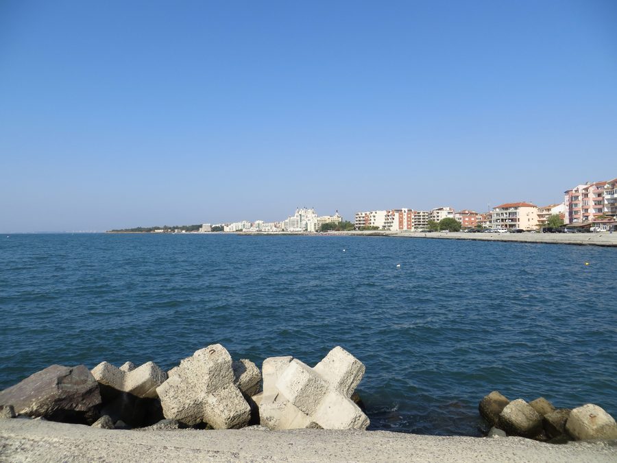 Costa vicino a Pomorie sul Mar Nero in Bulgaria