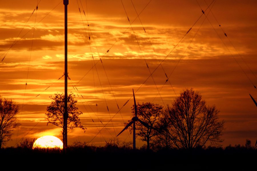 Tramonto nella riserva naturale Esterweger Dose nell’Emsland