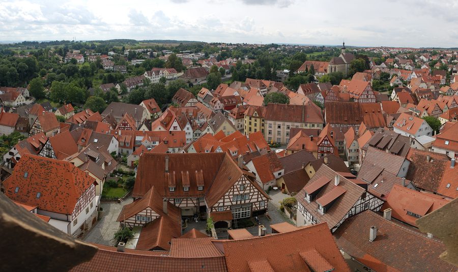 Panorama del centro storico di Bad Wimpfen, ripreso dalla Torre Blu