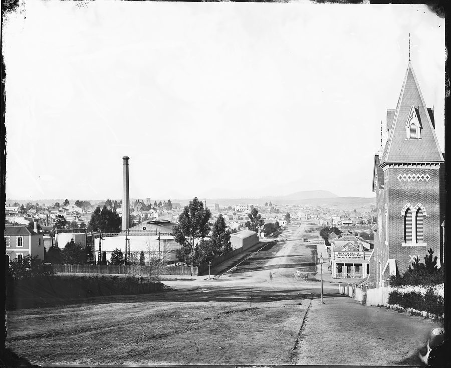 Vista storica di Dana Street a Ballarat del 1872