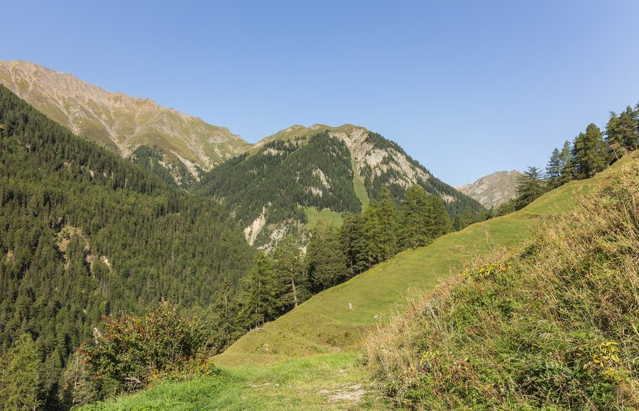 Paesaggio alpino e dintorni di Vnà nell’Engadina Bassa