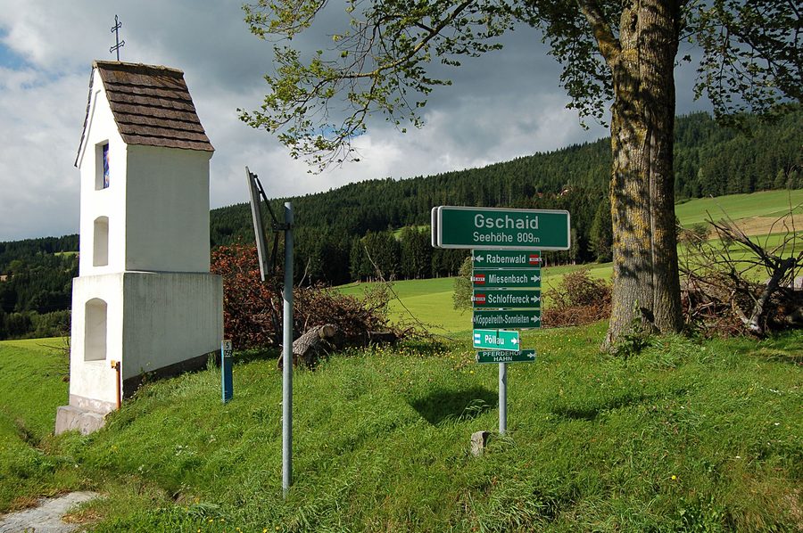 Paesaggio collinare e verde presso il Gschaid di Birkfeld in Stiria
