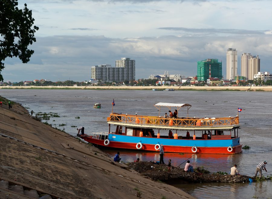 Il Mekong a Phnom Penh, Cambogia