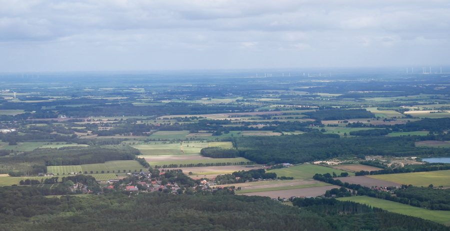 Veduta aerea di Wellen presso Beverstedt e dei dintorni rurali