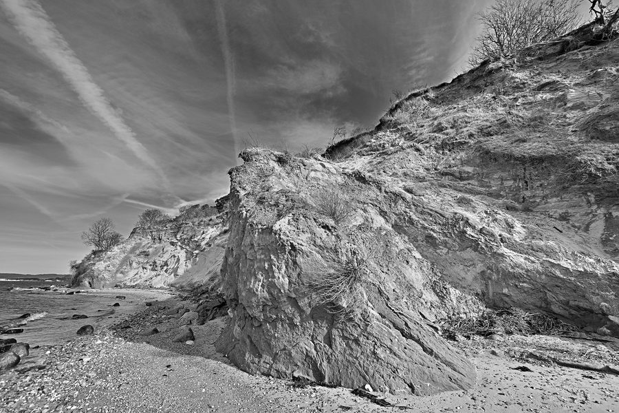 Reddevitzer Höft sull’isola di Rügen con paesaggio di bodden