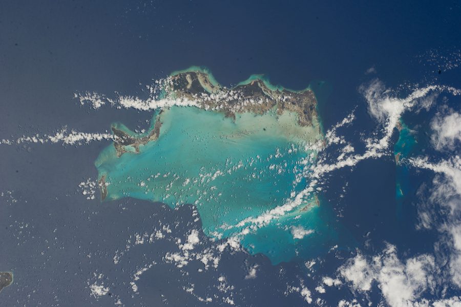 Veduta aerea delle Turks e Caicos con North Caicos e altre isole Caicos