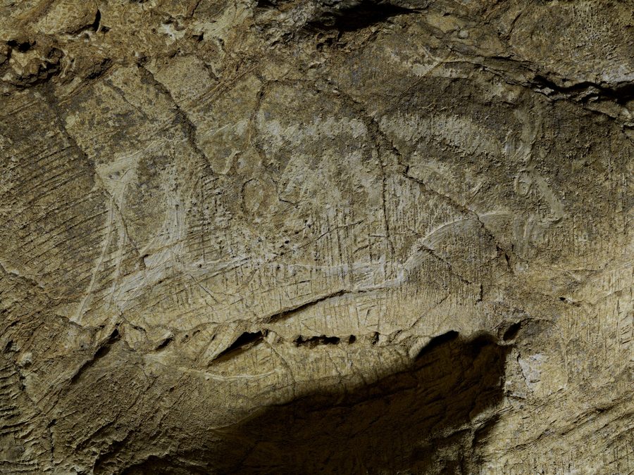 Incisione di stambecco dalla grotta di Altxerri presso Aia
