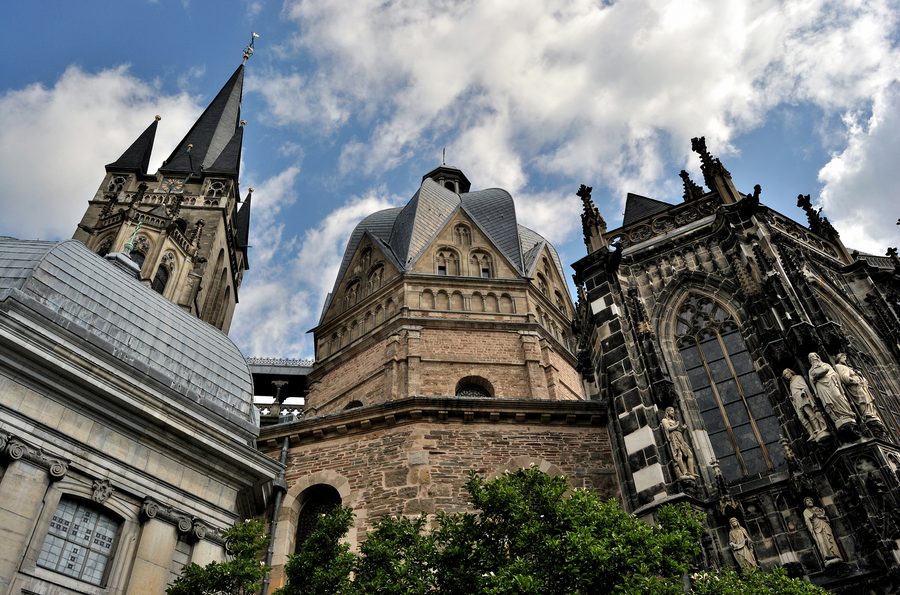 Southern facade of Aachen Cathedral in Aachen, Germany
