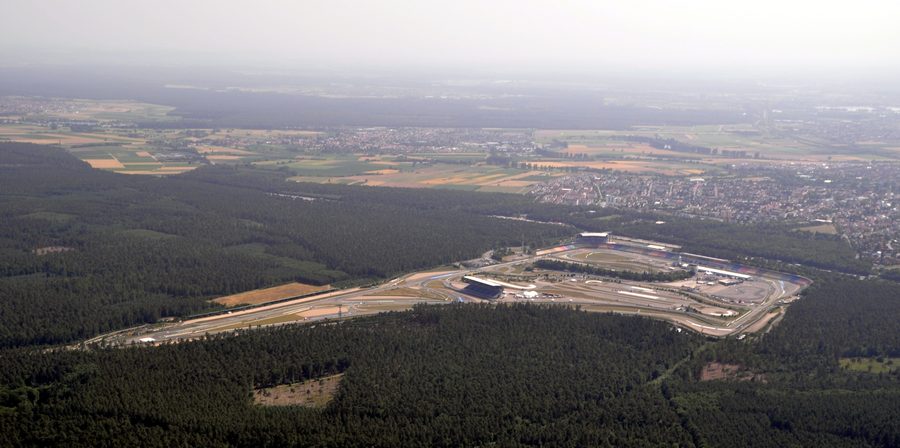 Veduta aerea dell'Hockenheimring nel Baden-Württemberg