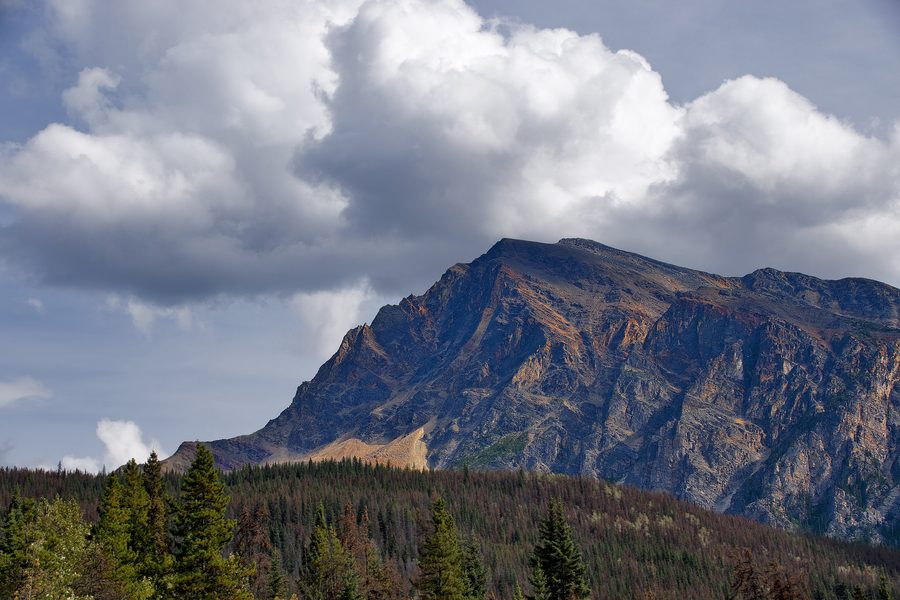 Mount Hardisty lungo l’Icefields Parkway nel Parco nazionale Jasper in Alberta
