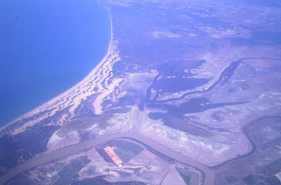 Ripresa aerea del Parco nazionale di Doñana nella provincia di Huelva