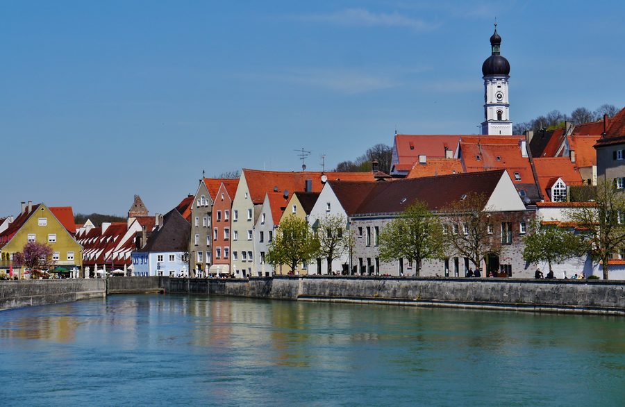 Vista sul Lech verso il centro storico di Landsberg am Lech
