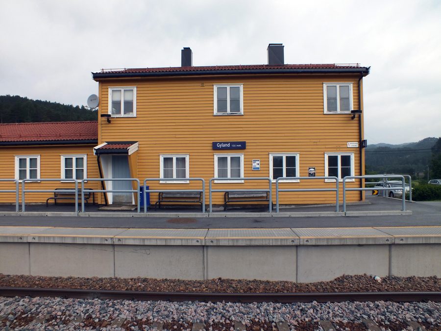 Stazione ferroviaria di Gyland a Vest-Agder, Norvegia