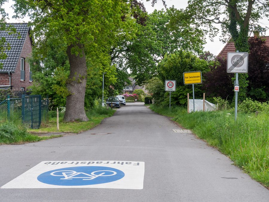 Percorso ciclabile da Oldenburg all’ingresso del paese di Bad Zwischenahn