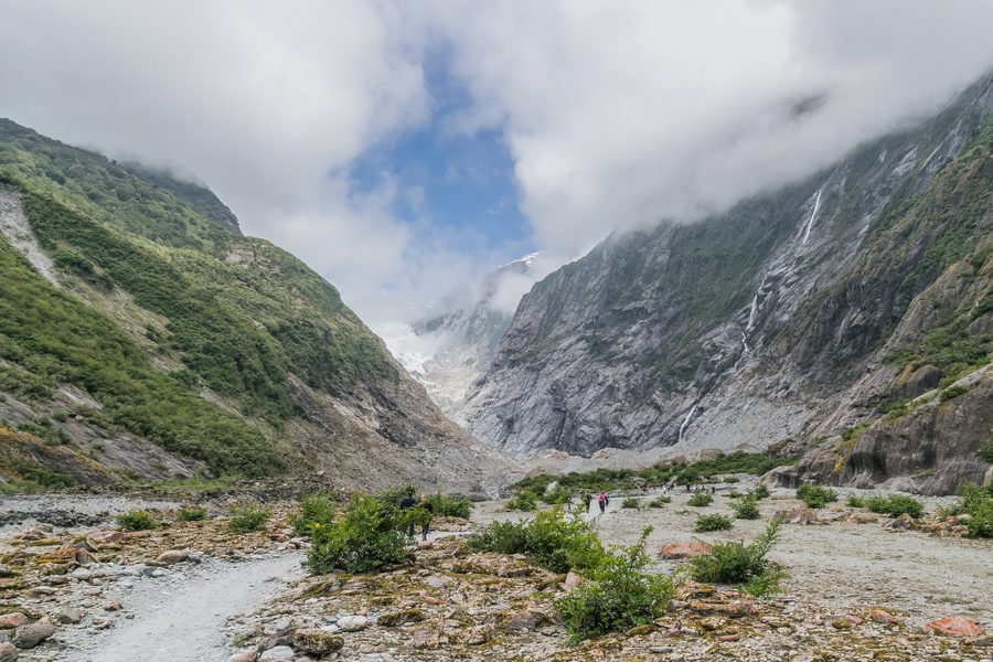 Franz Josef Glacier nel Westland Tai Poutini National Park sull'Isola del Sud della Nuova Zelanda