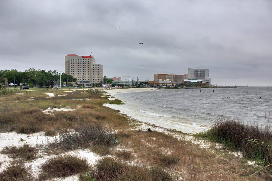 Spiaggia e casinò a Biloxi, Mississippi