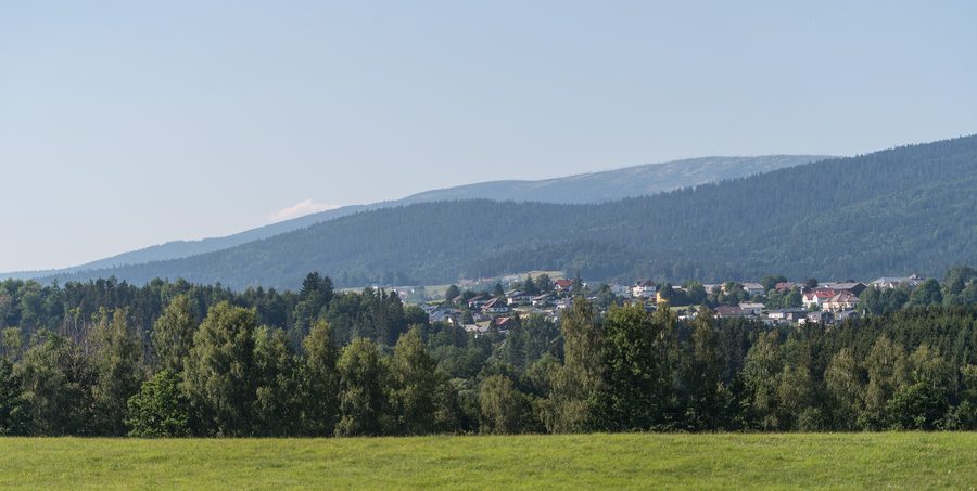 Vista da Berdetschlag presso Ulrichsberg verso Klaffer am Hochficht e il Böhmerwald