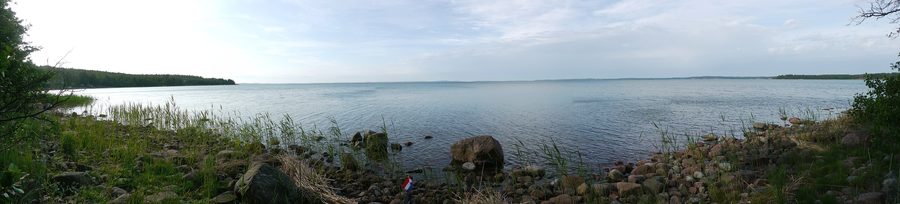 Vista panoramica sulla baia di Lumparn nelle Åland, ripresa dalla riva sud a Lemland
