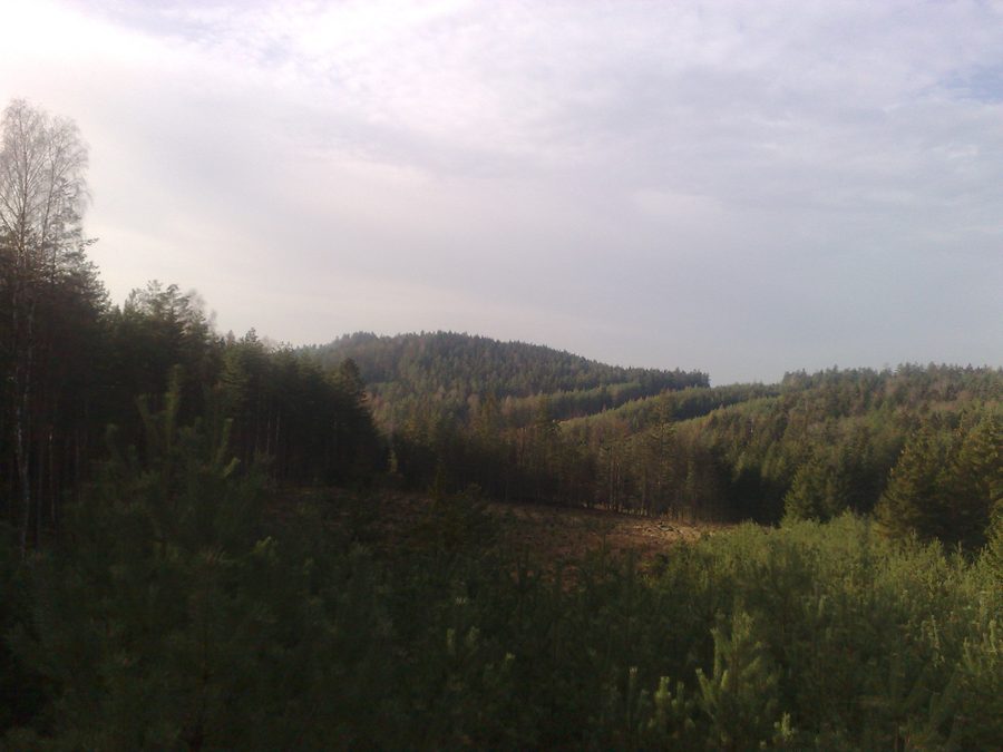 Vista del Konesův vrch nel territorio catastale di Hůrky u Rokycan