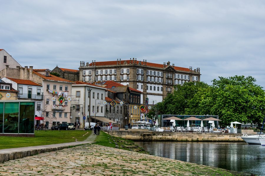 Vista di Vila do Conde in Portogallo