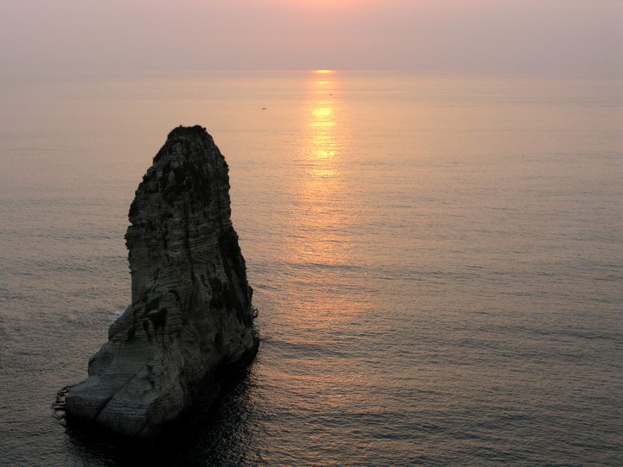 Tramonto sul Mediterraneo presso Beirut