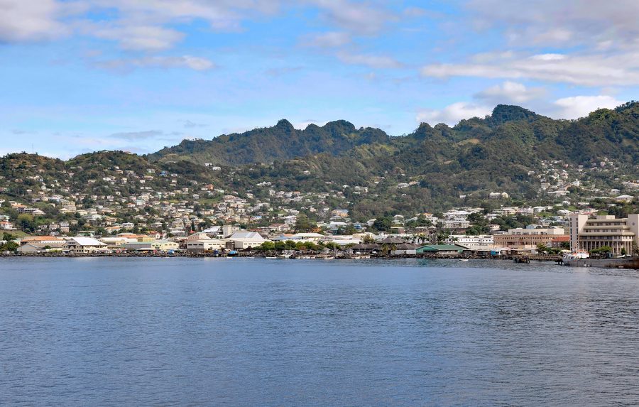 Vista di Charlotte Amalie a St. Thomas
