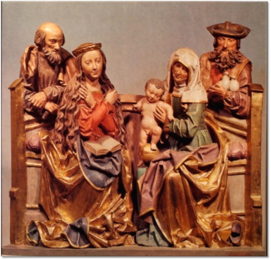 Antica scultura lignea sull’arco del coro destro della chiesa di San Nicola a Veringenstadt