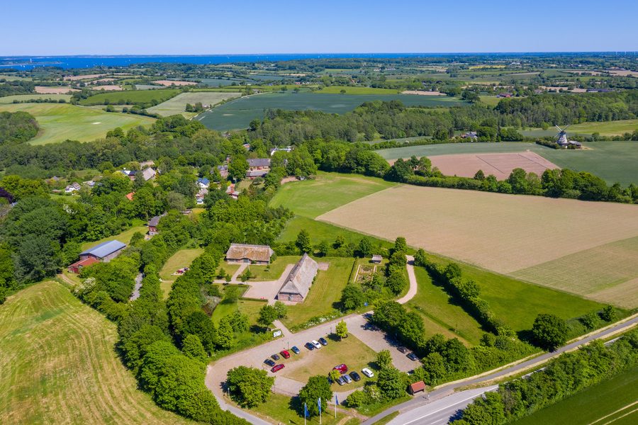 Vista sul paesaggio collinare tipico dell'Angeln presso il museo del paesaggio di Unewatt