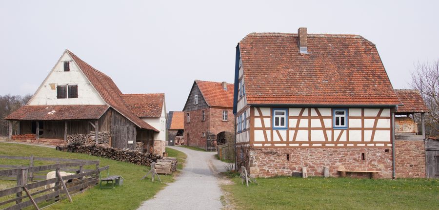 Edifici storici nell’Odenwälder Freilandmuseum Gottersdorf presso Walldürn